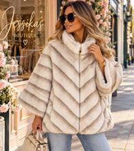 Load image into Gallery viewer, Luxe faux fur zip up coat
