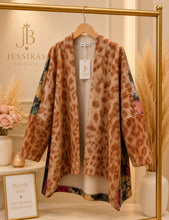 Load image into Gallery viewer, Leopard fuzzy fleece jacket funky print
