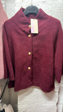Load image into Gallery viewer, Burgandy woven knit cardi jacket
