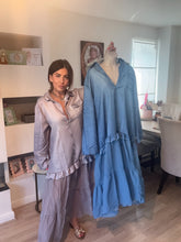 Load image into Gallery viewer, Printed denim ruffle maxi SALE
