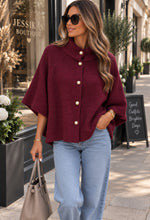 Load image into Gallery viewer, Burgandy woven knit cardi jacket
