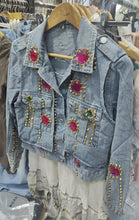 Load image into Gallery viewer, Denim pink gem jacket
