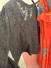 Load image into Gallery viewer, Black lace detail shirt
