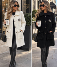 Load image into Gallery viewer, Thick knit brooche cardigan jacket
