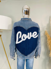Load image into Gallery viewer, Love slogan denim jacket
