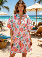 Load image into Gallery viewer, Party flower sun midi puff sleeve dress
