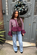 Load image into Gallery viewer, Burgandy tassle knit cardigan
