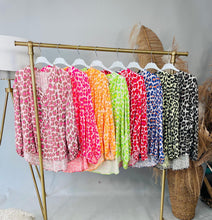 Load image into Gallery viewer, Neon leopard print cheesecloth shirt
