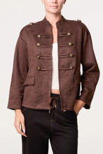 Load image into Gallery viewer, Brown army suede jacket
