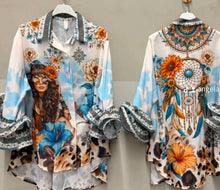 Load image into Gallery viewer, Lady boho ruffle shirt
