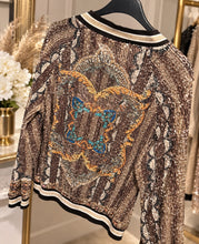 Load image into Gallery viewer, Cici sequin bomber jacket brown
